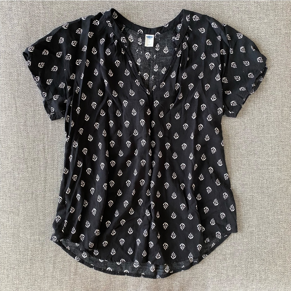 Black Patterned Women's Top